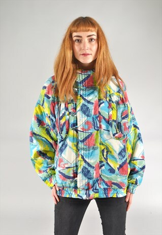 VINTAGE MULTICOLOURED PADDED SKI JACKET