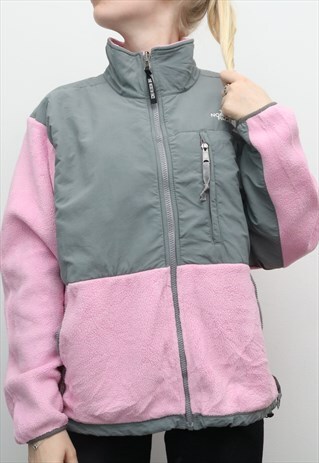 THE NORTH FACE - PINK DENALI EMBROIDERED FLEECE JACKET - MED