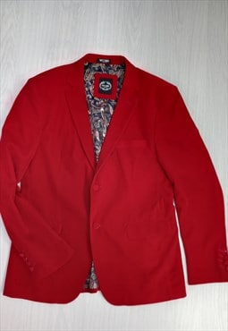 Blazer Jacket Red Velvet Paisley Lined