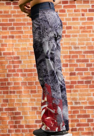 VINTAGE Y2K ROBERTO CAVALLI JEANS IN GREY AND RED