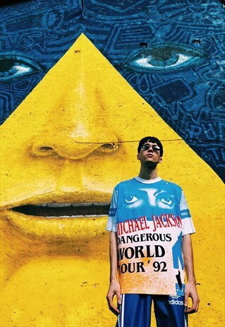 RARE VINTAGE 90S BLUE MICHAEL JACKSON BAND T-SHIRT