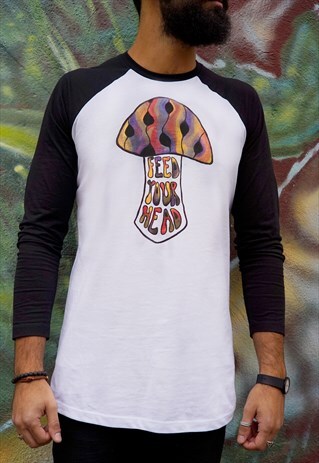 HANDPAINTED UNISEX PSYCHEDELIC MUSHROOM BASEBALL JERSEY