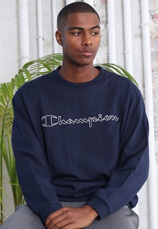 VINTAGE CHAMPION LOGO SWEATSHIRT BLUE