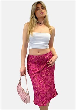 90s Floral Midi Skirt -S/M