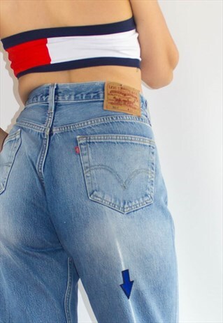 VINTAGE HIGH WAIST CUSTOM PATCH LEVI JEANS