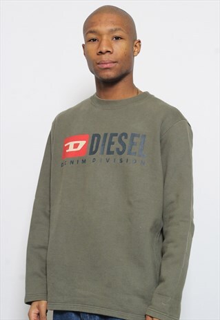 VINTAGE DIESEL GREEN SPELLOUT LOGO SWEATSHIRT GREEN