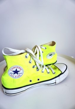 Vintage Converse High All Star Sneakers Bright Neon