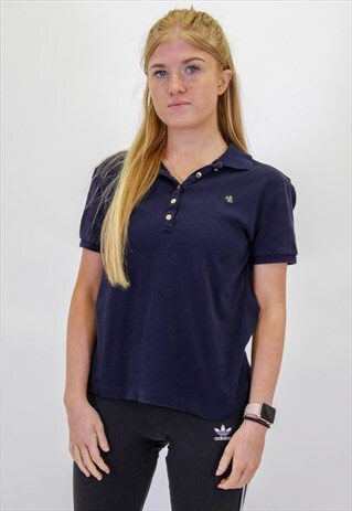 VINTAGE RALPH LAUREN STRIPED POLO SHIRT IN SMALL BLUE