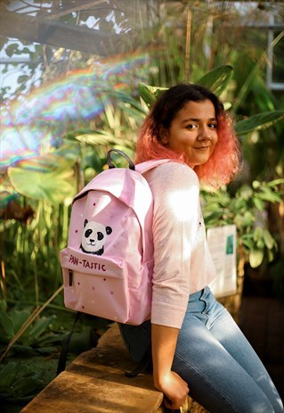 HAND PAINTED PANDA BACKPACK