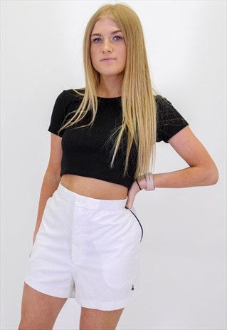 VINTAGE WHITE FESTIVAL SUMMER TENNIS SPORTS SHORTS IN UK 14