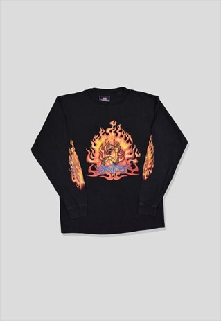 VINTAGE 90S JNCO GRAPHIC PRINT LONG-SLEEVE T-SHIRT IN BLACK