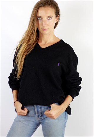 RALPH LAUREN WOOL JUMPER BLACK