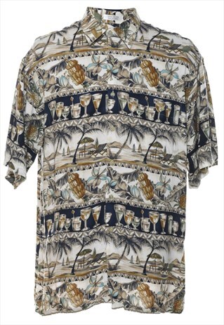 Vintage Pierre Cardin Beach Design Multi-Colour Hawaiian Shi