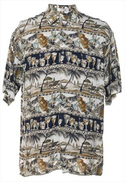 Vintage Pierre Cardin Beach Design Multi-Colour Hawaiian Shi