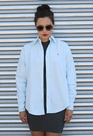 VINTAGE 90'S PASTEL BLUE RALPH LAUREN SUMMER SHIRT