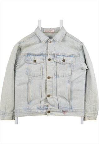VINTAGE 90'S GUESS DENIM JACKET LIGHT WASH BUTTON UP