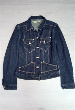 Y2K Vintage Denim Jacket Mid Blue 