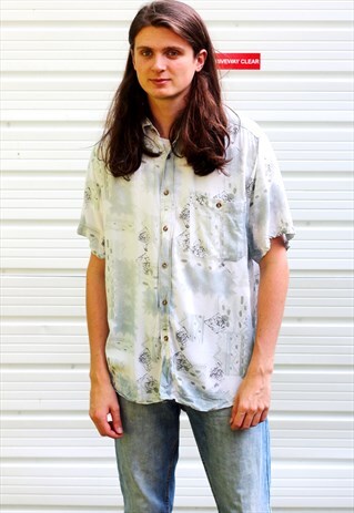 1990'S VINTAGE OVERSIZED ABSTRACT PRINT FESTIVAL SHIRT