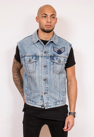 REWORKED LEVI'S DENIM GILET L