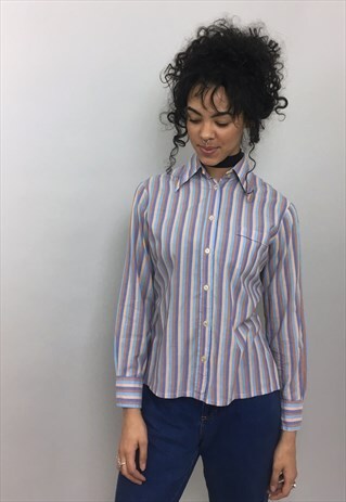 VINTAGE 70S STRIPED BLOUSE