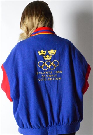 RARE VINTAGE 90S EMBROIDERED ATLANTA OLYMPIC VARSITY JACKET