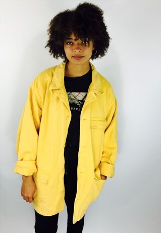 VINTAGE MUSTARD THICK DENIM WORKER JACKET