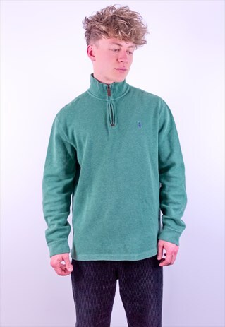 VINTAGE RALPH LAUREN 1/4 ZIP SWEATSHIRT IN GREEN