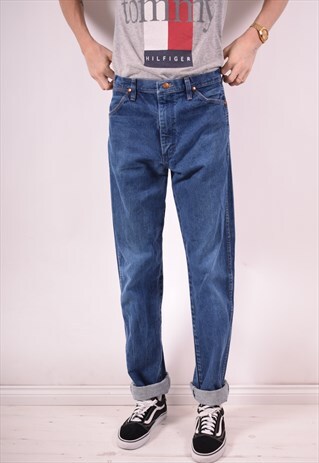 WRANGLER MENS VINTAGE JEANS W32 L36 BLUE 90S