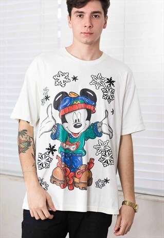 VINTAGE DISNEY MICKEY T-SHIRT LOGO 90S ONE SIZE 7.7