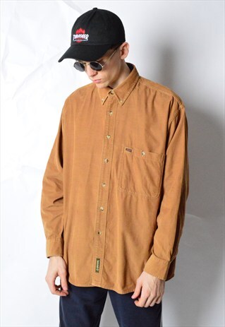 VINTAGE 90S CAMEL CORDUROY TIMBERLAND LONG SLEEVE SHIRT