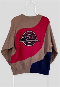 Vintage Reworked Quiksilver Sweatshirt Spell Out Embroidered