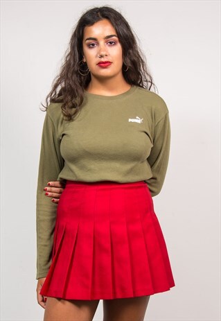 90'S VINTAGE KHAKI GREEN PUMA LONG SLEEVE T-SHIRT