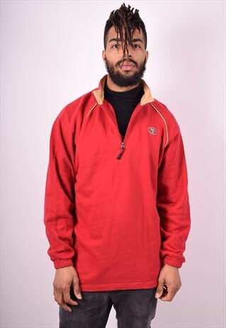 NFL SF 49ERS MENS VINTAGE SWEATSHIRT JUMPER LARGE RED 90S