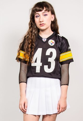 REEBOK VINTAGE 90'S BLACK NFL PITTSBURGH STEELERS JERSEY