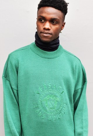 RARE VINTAGE 90S VERSACE JEANS COUTURE MEDUSA KNIT JUMPER