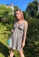 VINTAGE 00S Y2K PATTERNED MINI SUMMER SLIP DRESS