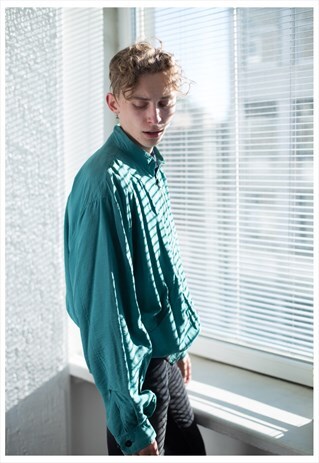VINTAGE 80'S EMERALD GREEN BOMBER JACKET