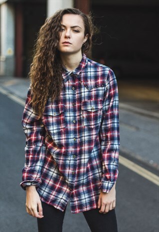 RED, BLUE & WHITE CHECKED SHIRT WITH STAR STUDS