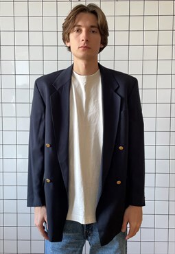 Vintage BURBERRYS Blazer Double Breasted Jacket Coat 80s