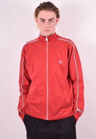 NIKE MENS VINTAGE TRACKSUIT TOP JACKET LARGE RED 90S