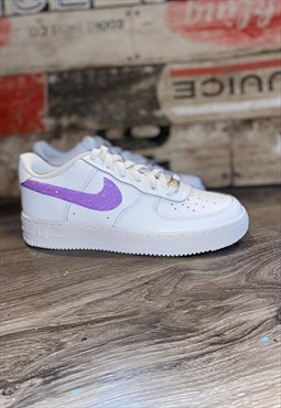 Nike custom Nike Air Force 1 -purple Glitter swoosh 