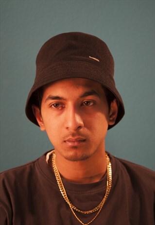 VINTAGE BLACK TROPIC CASUAL KANGOL BOB CAT BUCKET HAT