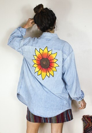REWORKED SUNFLOWER FESTIVAL DENIM SHIRT