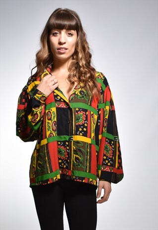 VINTAGE 90S ABSTRACT PATTERN SHIRT
