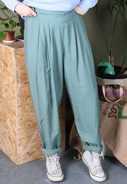 Vintage High-waisted Trousers in Green