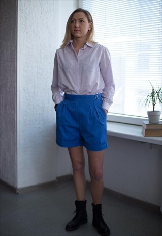 VINTAGE 90'S BLUE HIGH WAIST CLASSIC SHORTS
