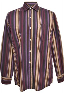 Bootleg Burberry Striped Purple & Pale Yellow Shirt - M