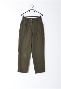Vintage 90s Khaki Green Grunge Utility Cargo Womens Pants