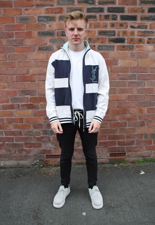 YSL STRIPED ZIP UP JACKET