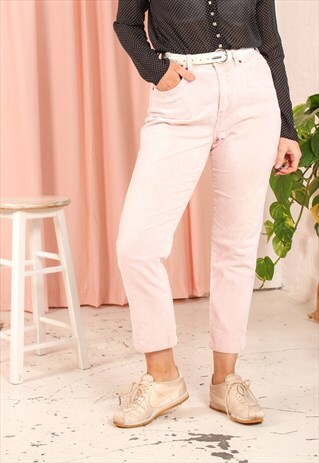 VINTAGE 80S CORDUROY TROUSERS IN PINK
